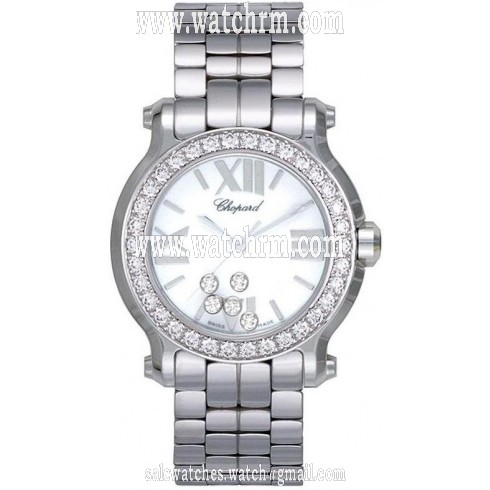 Chopard Happy Sport White Dial Stainless Steel Ladies Watch 278509-3008