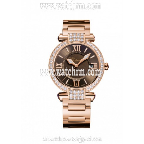 Chopard Imperiale Brown Dial 18 Carat Rose Gold Ladies Watch 384221-5012