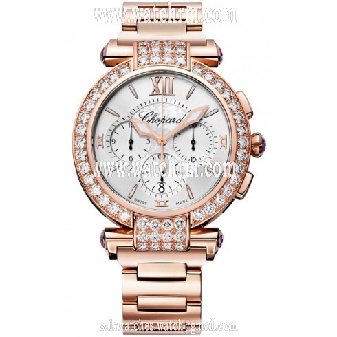 Chopard Imperiale Mother of Pearl Chronograph 18kt Rose Gold Ladies Watch 384211-5004
