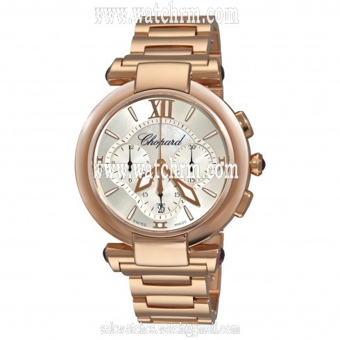 Chopard Imperiale Silver Dial 18kt Rose Gold Chronograph Ladies Watch 384211-5002