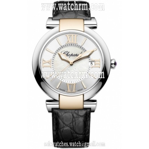 Chopard Imperiale Silver Dial Steel and Rose Gold Case Leather Ladies Watch 388531-6001