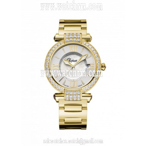 Chopard Imperiale Silver/Mother of Pearl Dial 18K Yellow Gold Ladies Watch 384221-0004