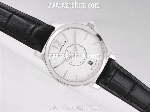 Chopard L.U.C. Classic 161880-0001 Round Black Cow Leather Strap White Dial Watch