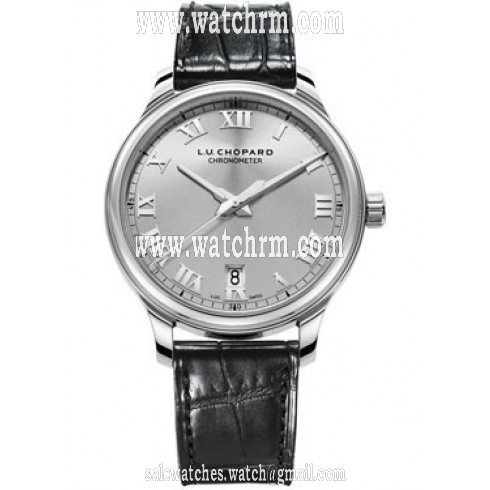 Chopard L.U.C. 1937 Classic Automatic Silver Dial Black Leather Men's Watch 168544-3002