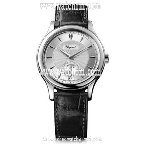 Chopard L.U.C Classic 1860 Silver Dial Black Leather Automatic Men's Watch 161860-1003
