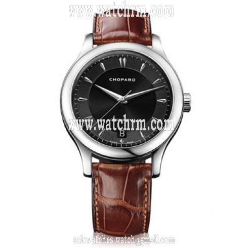 Chopard L.U.C Classic Black Dial Brown Leather Automatic Men's Watch 161907-1001
