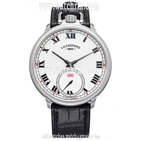 Chopard L.U.C Louis Ulysse White Dial Black Leather Men's Watch 161923-1001