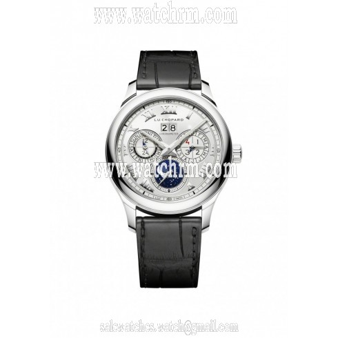 Chopard L.U.C Lunar One Sunray Satin-Brushed Silver Dial Automatic Men's Watch 161927-1001