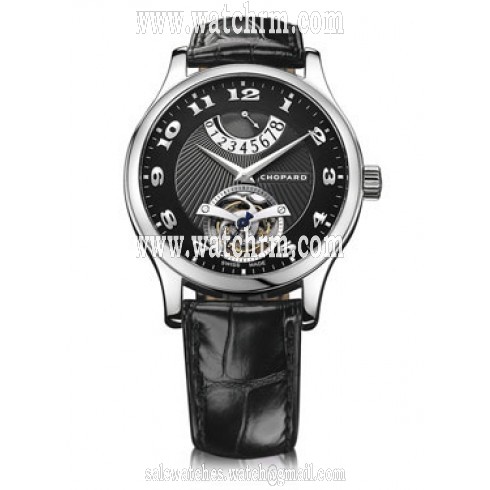 Chopard L.U.C. Tourbillon Automatic Black Dial 18 kt White Gold Men's Watch 161906-1001