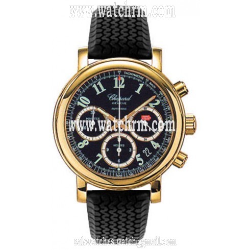 Chopard Mille Miglia 18k Yellow Gold Black Rubber Chronograph Men's Watch 16/1250-99