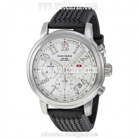 Chopard Mille Miglia Automatic Chronograph Silver Dial Black Rubber Men's Watch 168511-3015