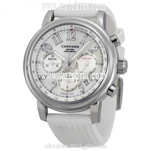 Chopard Mille Miglia Automatic Chronograph White Dial White Rubber Strap Ladies Watch 168511-3018