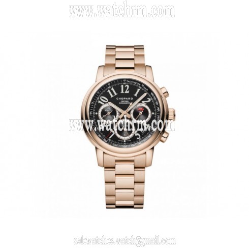 Chopard Mille Miglia Chronograph Black Dial 18 Carat Rose Gold Automatic Men's Watch 151274-5002