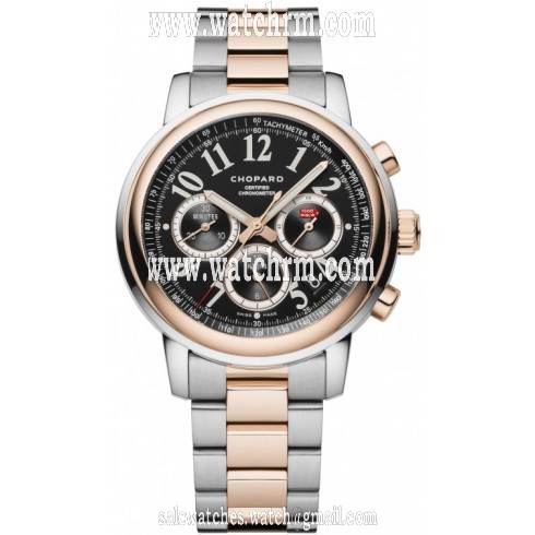 Chopard Mille Miglia Chronograph Black Dial 18 Carat Rose Gold Automatic Men's Watch 158511-6002