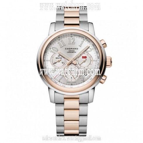 Chopard Mille Miglia Chronograph Silver Dial 18 Carat Rose Gold Automatic Men's Watch 158511-6001