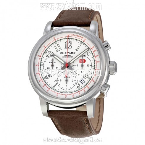 Chopard Mille Miglia Chronograph White Dial Brown Leather Men's Watch 168511-3036
