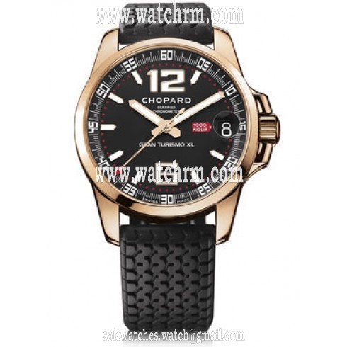 Chopard Mille Miglia Gran Turismo XL Black Dial 18k Rose Gold Men's Watch 161264-5001