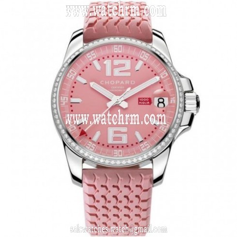 Chopard Mille Miglia Gran Turismo XL Pink Dial Pink Rubber Ladies Watch 178997-3001