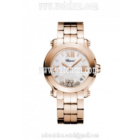 Chopard Mother Of Pearl Dial 18kt Rose Gold Floating Diamonds Ladies Watch 277472-5002