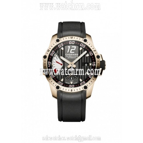 Chopard Superfast Power Control Black Dial 18kt Rose Gold Black Rubber Men's Watch 161291-5001