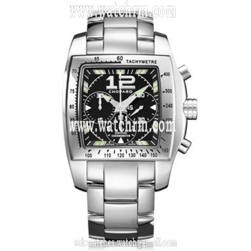 Chopard Two O Ten Automatic Chronograph Black Dial Steel Ladies Watch 158961-3001