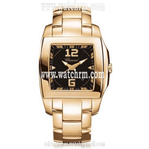 Chopard Two O Ten Black Dial 18kt Rose Gold Ladies Watch 117468-5001