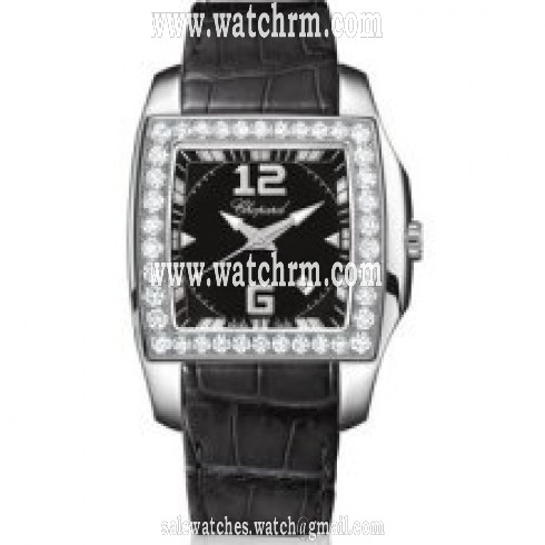 Chopard Two o Ten Black Dial Diamond Ladies Watch 138464-2001