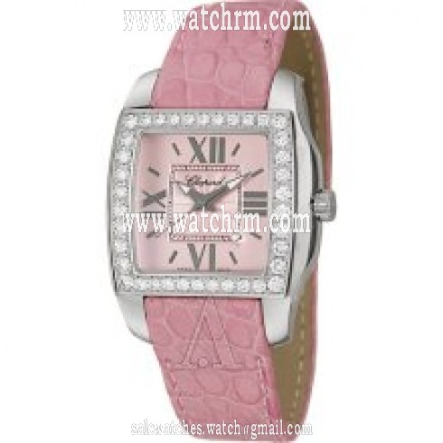 Chopard Two O Ten Pink Dial Diamond Bezel Ladies Watch 138464-2007
