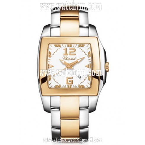 Chopard Two O Ten White Dial Two Tone Ladies Watch 118473-9001