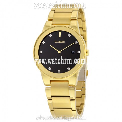 Citizen Axiom Black Dial Gold-tone Diamond Men's Watch AU1062-56G
