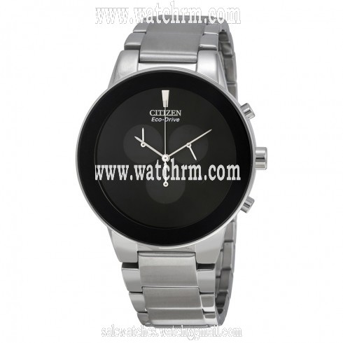 Citizen Axiom Eco-Drive Chronograph Black Dial Stainless Steel Men's Watch AT2240-51E