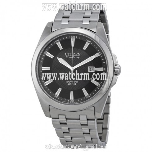 Citizen Corso Eco Drive Black Dial Stainless Steel Men's Watch BM7100-59E