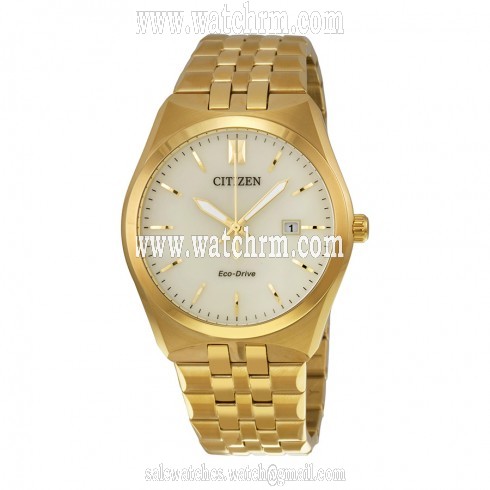 Citizen Corso Eco-Drive Champagne Dial Gold-Tone Stainless Steel Men's Watch BM7332-53P