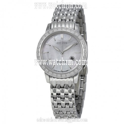 Citizen Diamond Eco-Drive Mother of Pearl Stainless Steel Ladies Watch EW2280-58D
