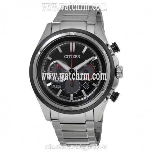 Citizen Eco Drive Black Dial Chronograph Titanium Men's Watch CA4240-82E