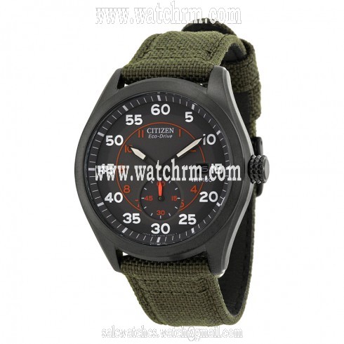 Citizen Eco Drive Black Dial Green Nylon Strap Men's Watch BV1085-22H