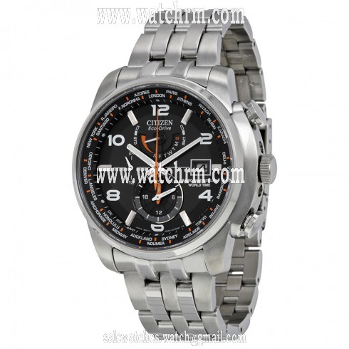 Citizen Eco Drive Black Dial Stainless Steel Men's Watch AT9010-52E
