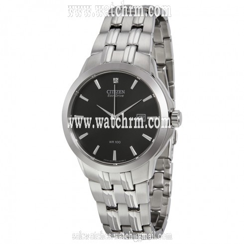 Citizen Eco-Drive Black Dial Stainless Steel Men's Watch BM7090-51E