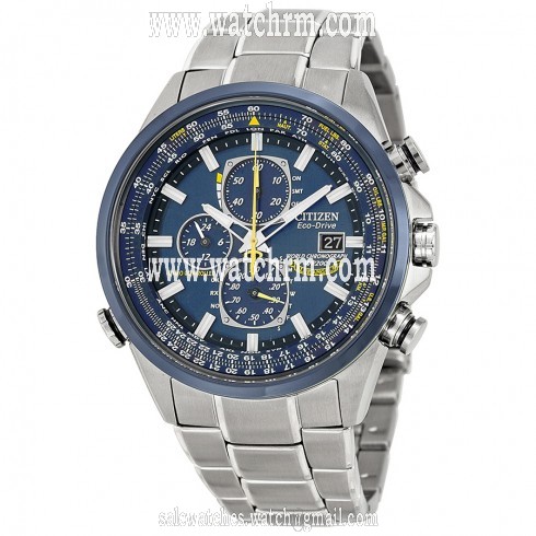Citizen Eco Drive Blue Angels Chronograph Stainless Steel Men's Watch AT8020-54L