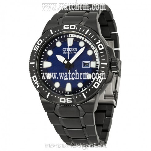 Citizen Eco Drive Blue Dial Black PVD Stainless Steel Men's Watch BN0095-59L