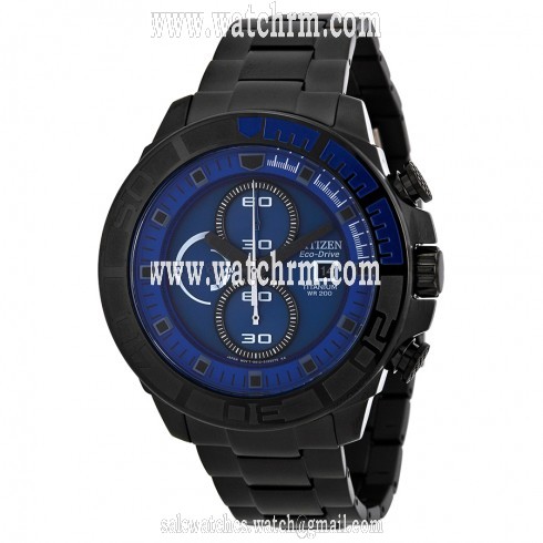 Citizen Eco Drive Blue Dial Black Titanium Men's Watch CA0525-50L