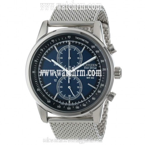 Citizen Eco Drive Blue Dial Chronograph Stainless Steel Men's Watch CA0331-56L