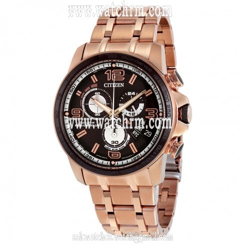 Citizen Eco Drive Chrono Time A-T Black Dial Gold-Tone Men's Watch BY0108-50E