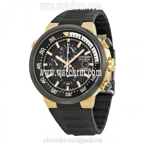 Citizen Eco Drive Endeavor Black Dial Black Polyurethane Strap Men's Watch CA0448-08E
