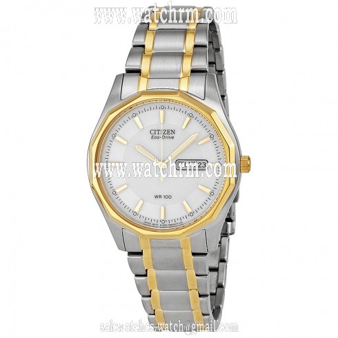 Citizen Eco Drive White Dial Two-tone Men's Watch BM8434-58A