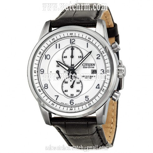 Citizen Eco-Drive Chronograph White Dial Stainless Steel Men's Watch CA0331-05A