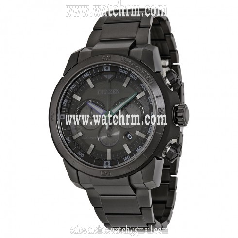 Citizen Ecosphere Eco-Drive Black Dial Black Stainless Steel Quartz Men's Watch CA4184-81E