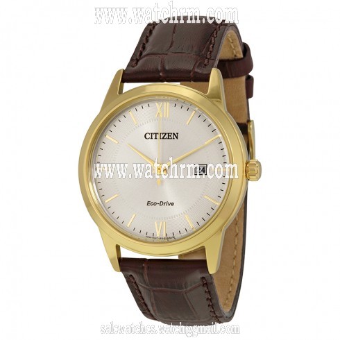 Citizen Men's Straps Eco-Drive Ivory White Dial Watch AW1232-04A