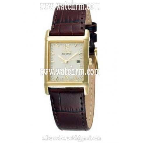 Citizen Men's Eco-Drive 180 Gold-Tone Leather Watch BW0072-07P