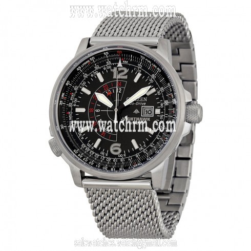 Citizen Nighthawk Black Dial Stainless Steel Men's Watch BJ7008-51E